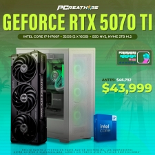 PCRA611 - Equipo Intel Core i7-14700F + 32GB - 2 x 16GB + GeForce RTX 5070 Ti
