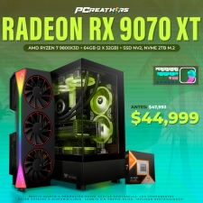 PCRA612 - Equipo AMD Ryzen 7 9800X3D + 64GB (2 x 32GB) + Radeon RX 9070XT