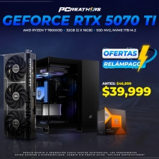 PCRA694 - Equipo AMD Ryzen 7 7800X3D + 32GB (2 x 16GB) + GeForce RTX 5070 Ti - OFERTAS RELÁMPAGO