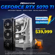 PCRA695 - Equipo AMD Ryzen 7 7800X3D + 32GB - 2 x 16GB + GeForce RTX 5070 Ti - OFERTAS RELÁMPAGO