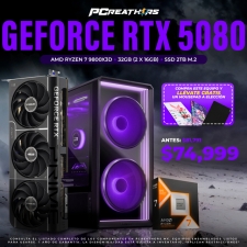 PCRA972 - Equipo AMD Ryzen 7 9800X3D + 32GB (2 X 16GB) + GeForce RTX 5080