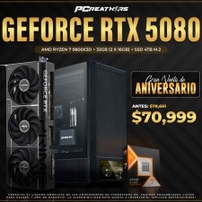 PCRB006 - Equipo AMD Ryzen 7 9800X3D + 32GB (2 X 16GB) + GeForce RTX 5080