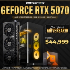 PCRB010 - Equipo AMD Ryzen 7 7800X3D + 32GB (2x16GB) + Geforce RTX 5070