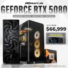 PCRB037 - Equipo AMD Ryzen 7 9800X3D + 32GB (2 X 16GB) + GeForce RTX 5080 - Incluye monitor de regalo