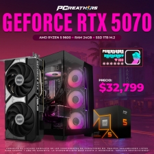 PCRB043 - EQUIPO AMD Ryzen 5 9600  + 24GB RAM (1X24GB) + NVIDIA GeForce RTX 5070 (6 MESES SIN INTERESES)