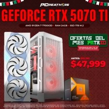 PCRB080 - Equipo AMD Ryzen 7 7700X3D + 24GB RAM + GeForce RTX 5070 Ti
