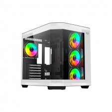 Gabinete Balam Rush Tank Super 9600 TB con Ventana RGB, Midi-Tower, ATX/Micro-ATX/ITX, USB 3.0/2.0, sin Fuente, 4 Ventiladores Instalados, Blanco/Negro