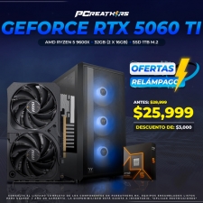 BFA003 - EQUIPO AMD Ryzen 5 9600X + 32GB (2x16GB) + GeForce RTX 5060 Ti