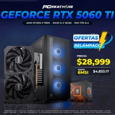 BFA020 - EQUIPO AMD Ryzen 5 7600 + 32GB (2x16GB) + GeForce RTX 5060 Ti