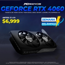 SRPCR06 - Tarjeta de Video Zotac NVIDIA GeForce RTX 4060 8GB Twin Edge Gaming, 8GB 128-bit GDDR6, PCI Express x8 4.0