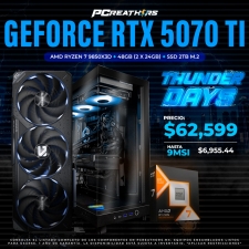 TD012 - Equpo AMD Ryzen 9850X3D + 48GB RAM (2X24) + NVIDIA GeForce RTX 5070 Ti + (9 MESES SIN INTERESES)