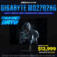 TUD010 - Monitor Gamer Gigabyte MO27Q28G OLED 27", 2560x1440, 280Hz, HDMI/DisplayPort, Bocinas Integradas, Negro