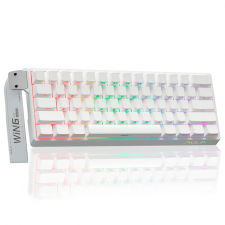 Teclado Gamer AULA WIN60 60%, Switch Magnetico, Alambrico, White, Ingles